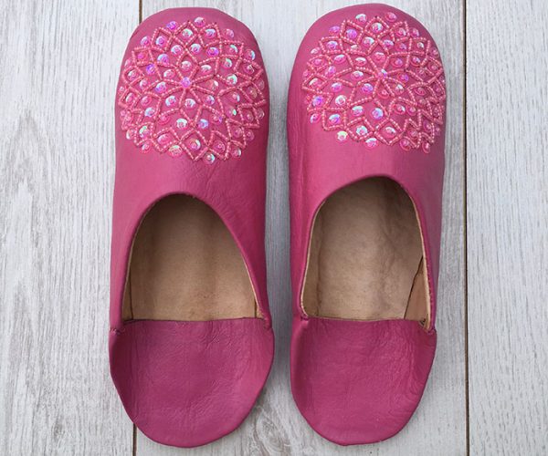 MOROCCAN BABOUCHE SLIPPERS – FUCHSCIA - craftkechbrand