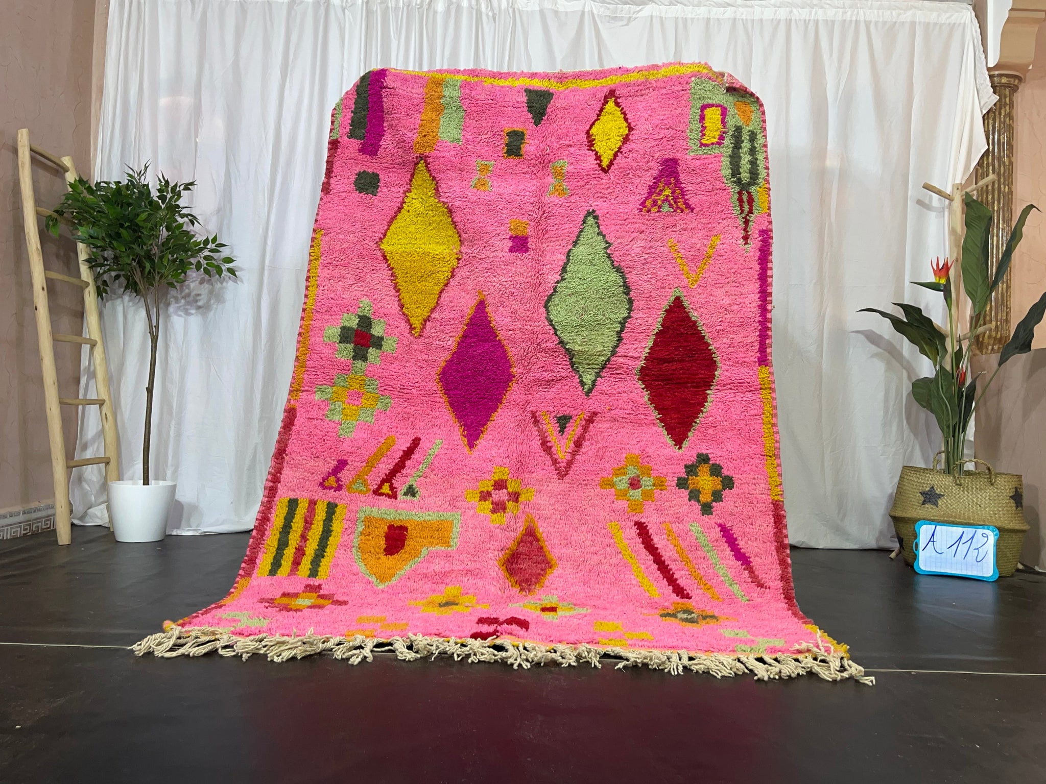 Boujaad pink Rug khwadri - craftkechbrand