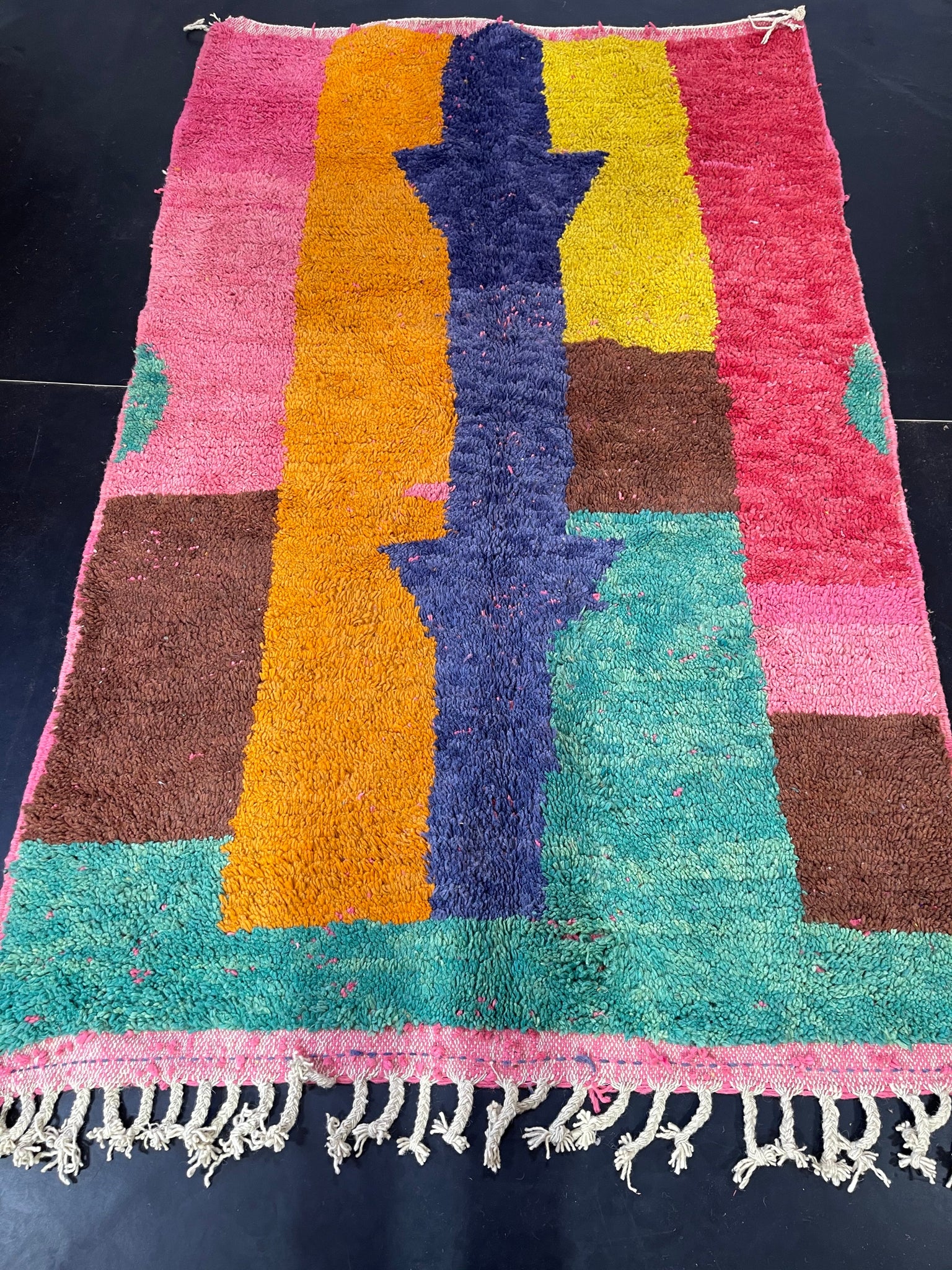 Abstract Berber Rug, Moroccan Boujaad Rug asad - craftkechbrand