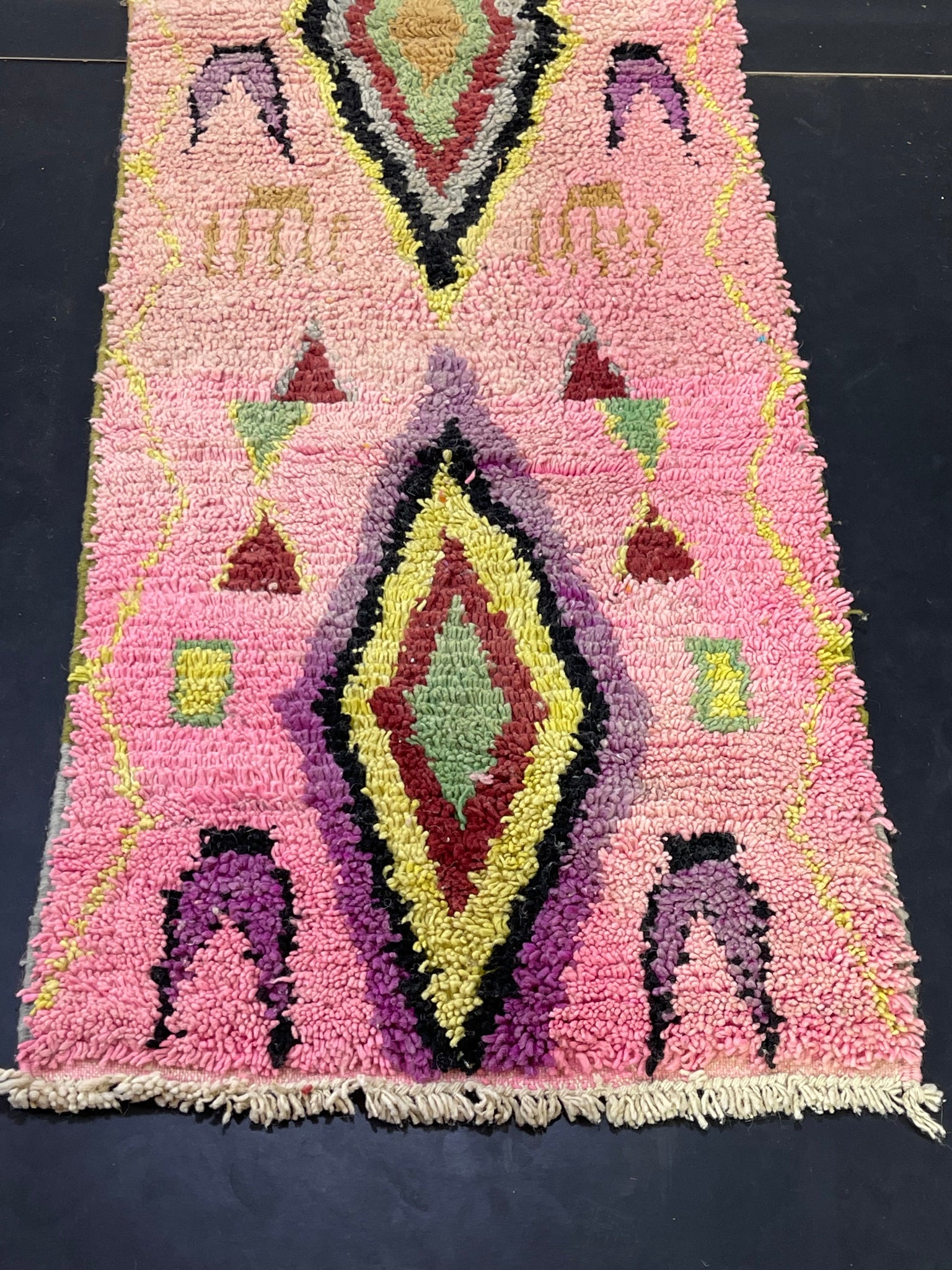 VINTAGE  Handmade Runner Rug - craftkechbrand