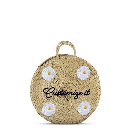 Round Basket with daisy flowers - craftkechbrand